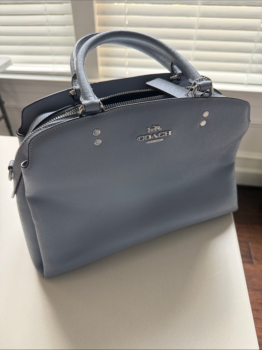 Coach Mini Bag in Light Blue with Silver Hardware